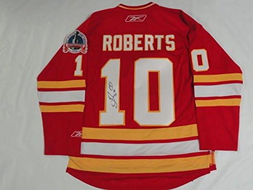 Гари Робъртс подписа Лицензирана фланелка на Купа Стенли RBC Калгари Флеймс 1989 г. - Тениски НХЛ с автограф