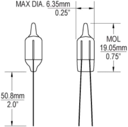 Неонови Индикаторные лампи CEC Industries A9A, 110, 0,067 W, Основата за клемм кабели, (Кутия от 10 броя)