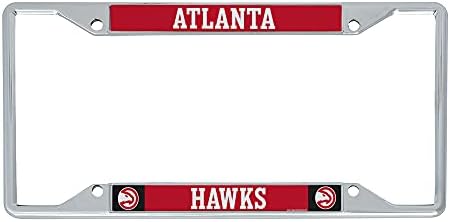 Метална рамка регистрационен номер на екипа НБА Атланта Хоукс за предната или задната част на автомобила, официално лицензиран (Името