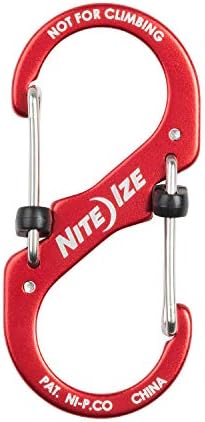 Карабинер Nite Ize LSBA3-10-R6 S-Biner SlideLock с двойно заключване, Размер № 3, Червено