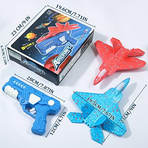 NIZHEN Играчка-стартера е за самолет (2 опаковки), 8,8 F-22 led Пенопластовый самолет-Катапулт, Играчка за деца, Летящ Играчки за