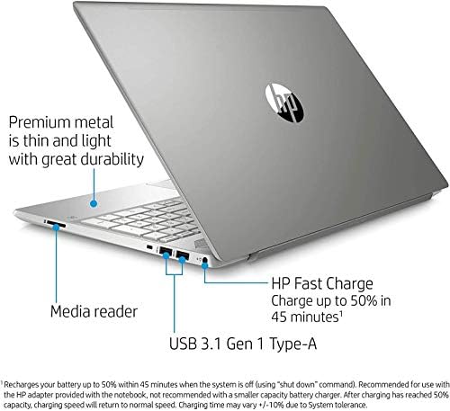 Преносим компютър HP Pavilion15.6 сензорен екран FHD, Intel Quard-Core i7 1065G7 10-то поколение с честота до 3,9 Ghz, 802.11 AC, Windows 10 + комплект аксесоари CUE (12 GB DDR4, 512 GB SSD)