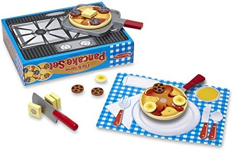 Набор за приготвяне на палачинки Melissa & Doug Flip and Serve (19 бр.) - Дървена Детска храна за закуска