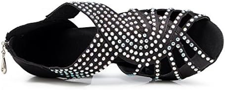 ЗУТ/ Дамски Обувки за латино танци с цип и блестящи Кристали на Расклешенном Обувки, Модерни Обувки за Салса, Танго, Бални и Сватбени Танци