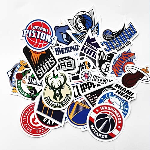 Комплект от 30 на баскетболни стикери с логото на баскетболния отбор. Всички 30 отбора. Плюс още 10. Щанцоване печат. Лейкърс Булс