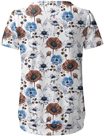 Блузи Леки Летни Модни Ежедневни Тениски с Квадратна Деколте и Къс Ръкав за Жени с Принтом Плюс Размер За Всеки Ден