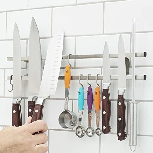 Магнитна Лента за притежателя на Ножове за стени и кухненски Прибори-16-инчов Мощна Магнитна Стойка За Ножове от Неръждаема