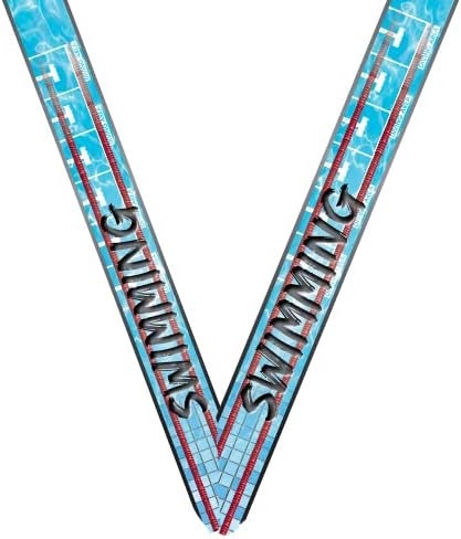 Медал с надпис Decade Награди по плуване от Световна класа - Златна, Сребърна или бронзова | Медальон за състезания по плуване, ширина 3 инча, с панделка за гмуркане с V-о?