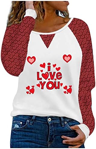 Дамски Блузи с Дълъг Ръкав, Тънки Ежедневни Свободни Блузи, Сладки Тениски с Изображение на Сърце с Электрокардиограммой, Ризи