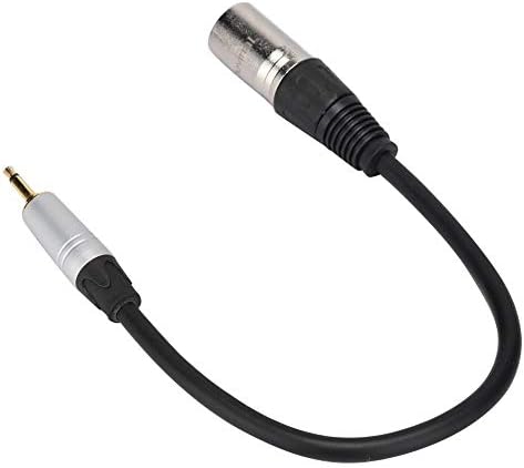 Корпус от сплав с Sugoyi, Черен Кабел-Адаптер, 3.5 мм Моно-Штекерный аудио кабел 3-пинов конектор, Позлатени Съединители,