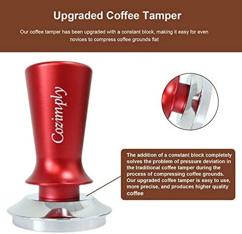 Устройство за аутопсия еспресо Cozimply 53 мм - устройство за подправяне на кафе премиум-клас за баристи с калиброванной пружинна зареждане и плоска основа от неръждаем