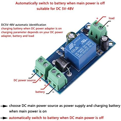Контролер захранване 5V ~ 48V 10A DC Power/Battery Модул за автоматично превключване на Авариен контролер