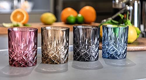 Чаша за уиски Nachtmann Noblesse Collection 4 , изработени от фин кристал, за бърбън, уиски и други питиета, 10,4 грама, могат да се мият в съдомиялна машина, Комплект от 2-те (Baccata)