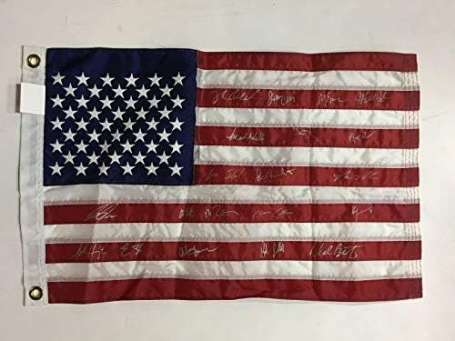 Олимпийски отбор на САЩ по хокей на 1980 г., цял екип от подписа на Американския флаг 20 auto Боб SUTER PSA - Олимпийски очила