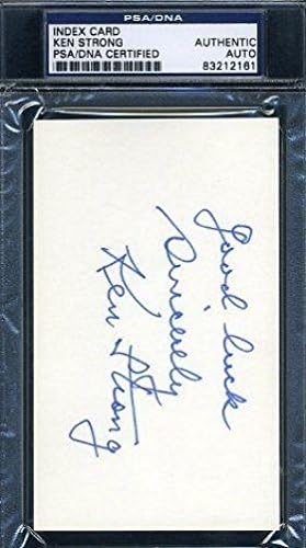 Автентичен Автограф на Картичка с Автограф на Кен Силна с подпис на Psa/dna Vintage 3x5 - Издълбани подпис NFL