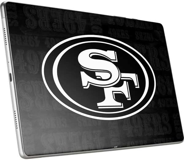 Стикер на таблет Skinit, съвместима с Samsung Galaxy Tab A8 10.5 (2022) - Официално лицензиран черно-бял дизайн на NFL San Franciso 49ers