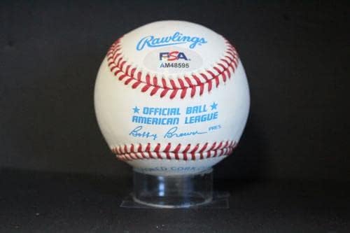 Джим Сом Хънтър Подписа Бейзболен Автограф Auto PSA/DNA AM48595 - Бейзболни топки с Автографи