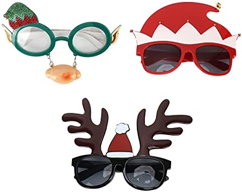 GLOGLOW Детски Коледни Очила Играчка, 3шт Детски Творчески Коледни Очила За Възрастни, Уникални, Изискани Сладки Вечерни Очила, Украса,