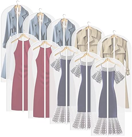 Yehorin Прозрачни Чанти за дрехи за окачване на дрехи, 55 Пластмасови Прахозащитен Чанти и калъфи за костюми, Калъф за съхранение