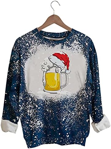 Модни дамски блузи с графичен принтом Весела Коледа, свободни пуловери, блузи с дълъг ръкав, ежедневни блузи
