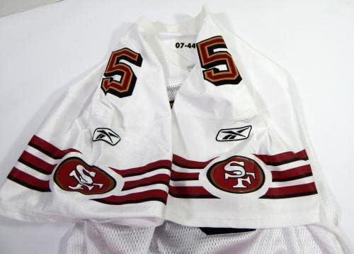 2007 San Francisco 49ers 5 Game Пуснати на Бялата фланелка 44 DP35663 - Използваните тениски За игри NFL Без подпис