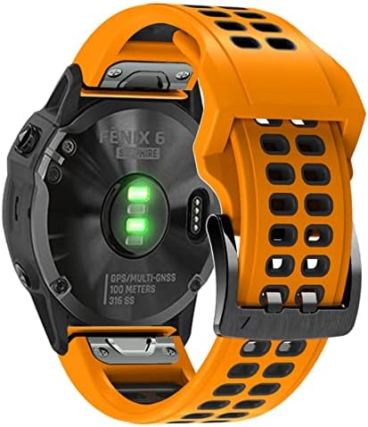Каишка за часовник ANKANG 22 мм 26 мм Quickfit за Garmin Fenix 7 Fenix 6 7X5 5 Plus Forerunner 935 945 быстроразъемный силиконови гривни за часовници (цвят: оранжево-черен, размер: 22 мм за часа Fenix 6 Pr
