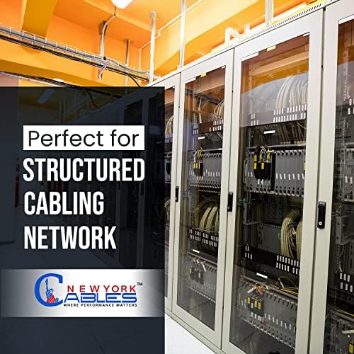 Мрежов кабел NewYork Cables™ основа cat6a Странично Bulk Ethernet с намотка 1000 фута с рейтинг CMR | Сертифициран Чист Твърд Меден кабел | 750 Mhz, 23AWG, UTP | 10 Gigabit интернет-кабел с висока пр
