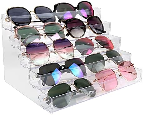 BVANQ 4 Нива Органайзер за Слънчеви Очила Акрилни Държач за Слънчеви очила Органайзер За Лак за нокти Поставка за Плот на Дисплея Не