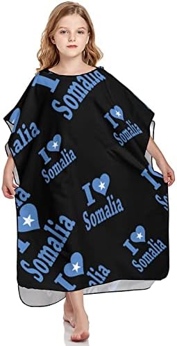 Кърпа с качулка WEEDKEYCAT I Love с Флага на Сомалия, Детско Меко Банное Плюшевое Кърпа с Качулка за басейна, Плажни Пелерини за гмуркане