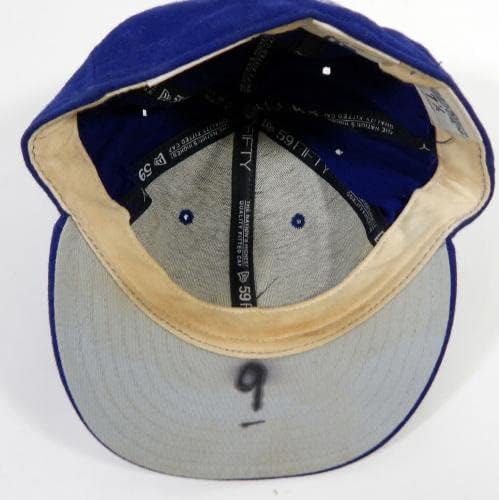 2007-09 Лос Анджелис Доджърс Хуан Пиер 9 Използвана в игра Синя шапка 7.25 DP22784 - Използваните в играта шапки MLB