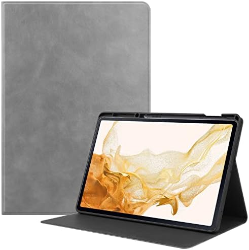 Калъф за таблет съвместима с Samsung Galaxy Tab S8 Plus 12,4 (таблет SM-X800, SM-X806/S7 Plus 12,4/S7 FE, калъф-за награда премиум-клас изкуствена кожа с бизнес-стойката, с автоматична функция за