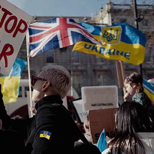 2 Броя Ивици с Флага на Украйна с Емблема, крепящихся на една кука и контур за Военна форма, Тактически чанти, якета, Дънки и шапки