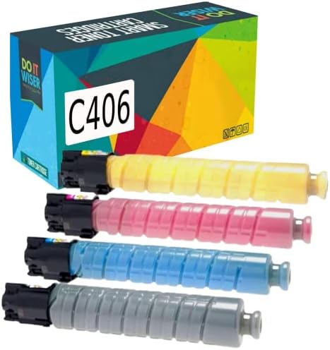 Подмяна на касетата с тонер за Съвместим принтер Do it Wiser за Ricoh MP C307 MP C306 MP C406 MP C407 - 842091 842092 842093 842094 (Черно, Циан, Магента, Жълт, 4 опаковки) Висока доходност