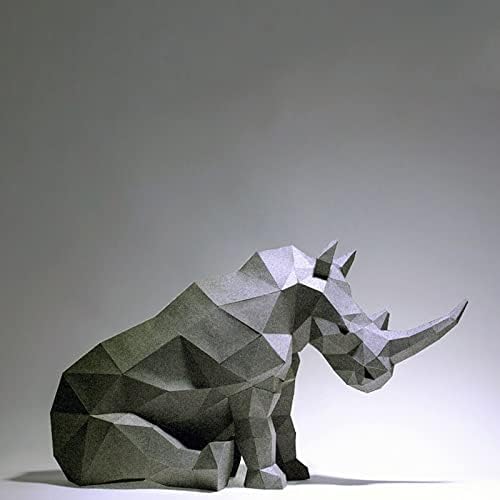 WLL-DP Седнала Носорог направи си САМ Хартиена Оригами Модел Пъзел Геометрични Хартиени Изделия 3D Хартиен Трофей Декорация на Дома, Декориране на Подпори За Фотосеси