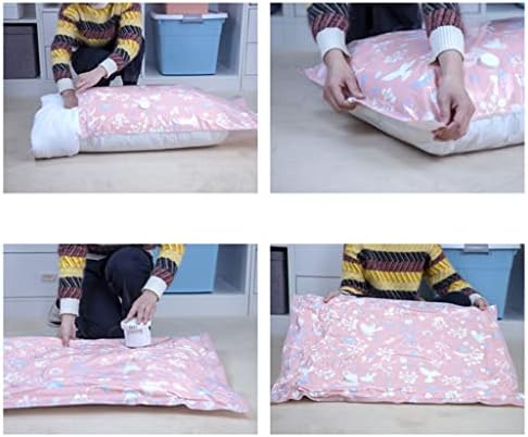 N/A 11 бр./компл. Вакуум Компрессионный чанта За Домашна Употреба, многократна употреба Одеяло, Органайзер за Дрехи, стеганое Одеяло с Ръчна помпа (Цвят: розов, размер: