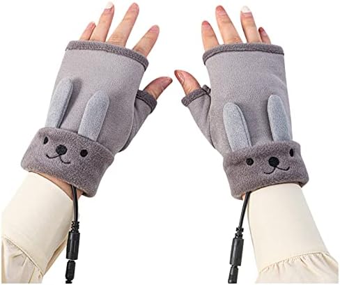 Qvkarw Дамски Ръкавици, Ръкавици без пръсти, ръкавици USB, възли Зимни Топли Вълнени мъжки ръкавици с Пет Ръкавици, Ръкавици без пръсти за Жени, Изолирана в Студено врем?