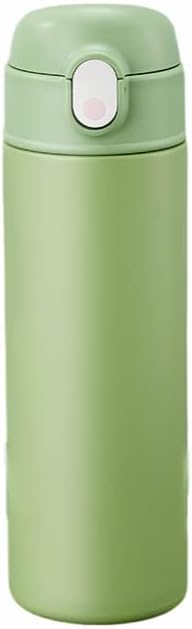 Преносима вакуумно чаша INKIRU с соломинкой от неръждаема стомана за обикновен и прекрасен външен вид-най-малко тридесет покупки (цвят зелен фасул - 500 мл)