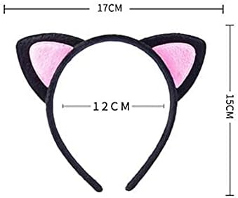ericotry 2 елемента жени, Момичета сладки котешки уши лента за глава пухкави плюшени котешки уши панделка за коса за cosplay костюми