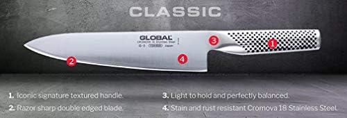 Global GS-7-4-инчов, 10-см Нож За Нарязване на зеленчуци, 4 инча, Неръждаема Стомана