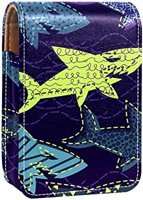 Калъф червило козметични чанта козметични организатор на пътуване, грим, чанта за червило с огледало за дамска, модел океана акула