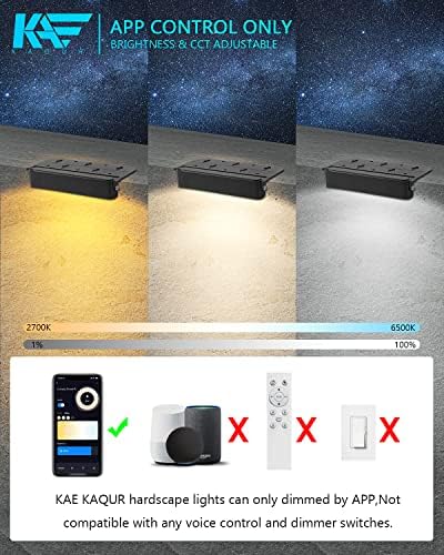 Kaqur 8 Pack 7-инчов 2,8 W БТ RGBCW с управлението на приложение, стенни лампи, за озеленяване, осветление, водоустойчиви осветителни