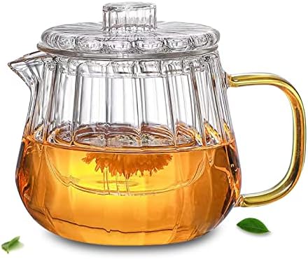 550 мл Термостойкая Текстура под формата на Лоба, Прозрачен Цветен Стъклен Чайник, кана за Кафе с Капак за Заваряване на