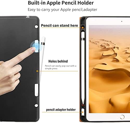 Кожен калъф Gexmil за iPad е 9,7 инча 2018/2017, с вграден държач Apple Молив, калъф-награда от телешка кожа за iPad 6-то