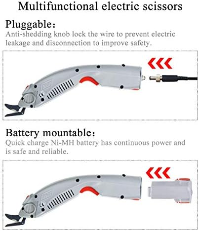 MXBAOHENG Wbt-1 Електрическа Ножица за плат Безжични Ножица за Плат Акумулаторна Машина за материя за Килими/Кожа/ Гума/ картон (1 Батерия и острието AB)