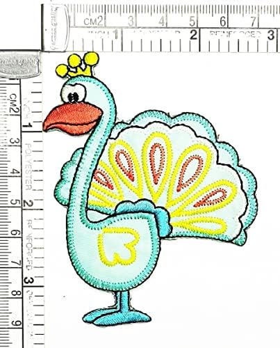 Салфетки плюс 3 бр.. Птица Паун е красива кралицата карикатура на децата, пришити желязо на бродирани ленти стикер занаятчийски проекти аксесоар