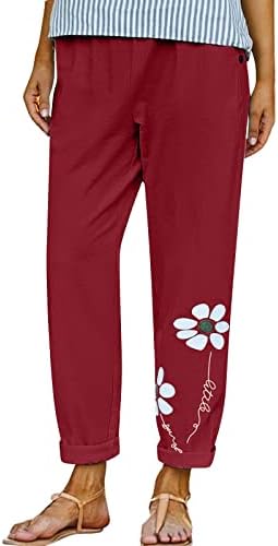 MIASHUI / полиэстеровые панталони големи размери, дамски обикновена летни памучни и свободни, дишащи панталони, широки панталони