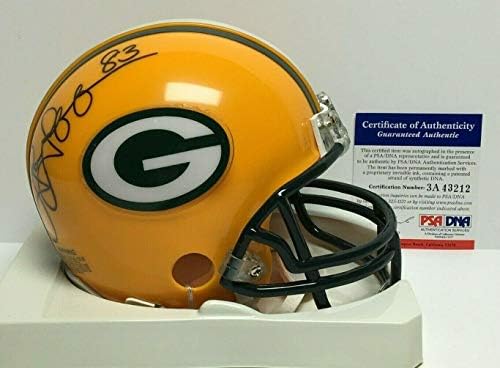 Джон Джеферсън, Подписано мини-Каска Грийн Бей Пакърс PSA 3A43212 - Мини-Каски NFL с автограф