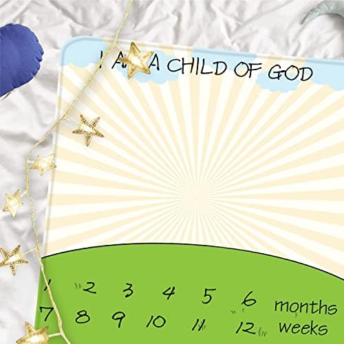 QICAIYUN Sunshine Детско Одеяло-крайъгълен камък за новородени Одеяло на месец за Новородени Календар на Първата година Диаграма на Растежа 48 x48 YUNBTQY038