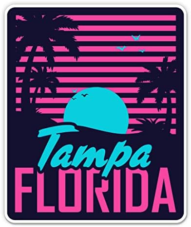 Стикер Тампа, Флорида - 5 Стикер за лаптоп - Водоустойчив Винил за колата, телефон, бутилки с вода - Стикер Tampa