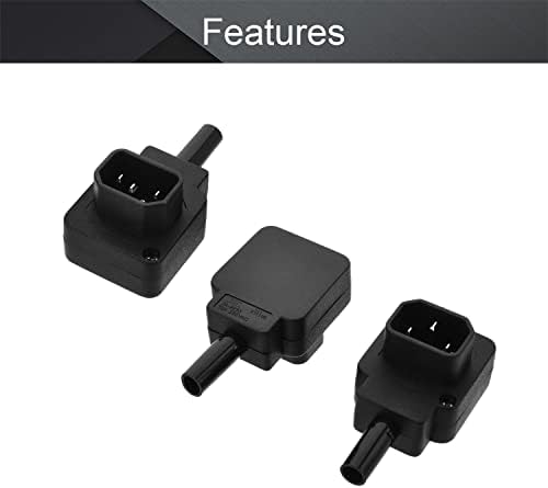 Изберете C14 Жак Адаптер AC Power Plug AC110-250V 16A 3-Контактни Клеми Вграден Адаптер за Щепсел Черен 3шт